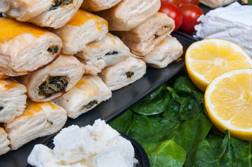 Cakes with spinach and feta cheese