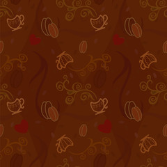 Seamless pattern I love coffee