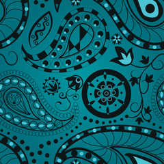 Paisley Seamless Pattern Vector