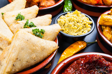 Indian snacks in bowls