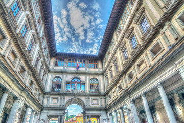 Uffizi gallery in Florence in hdr