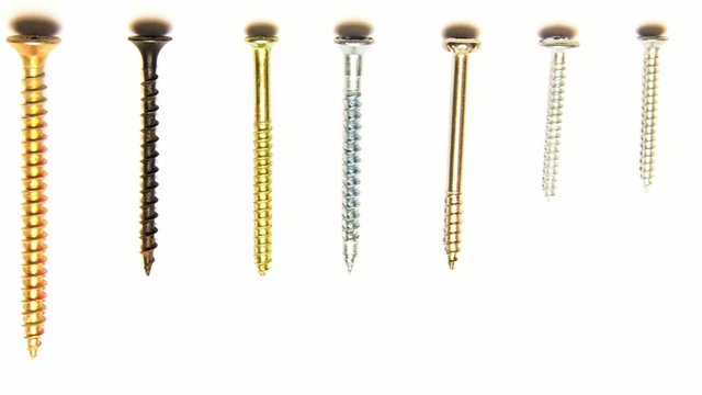 Self-tapping screws of different lengths and shapes