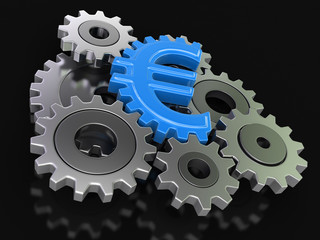 Cogwheel euro (clipping path included)
