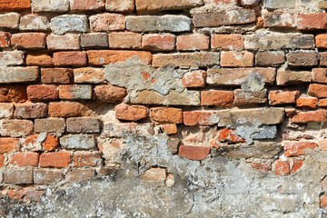 Brick wall and plaster background