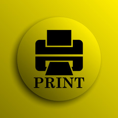 Printer with word PRINT icon