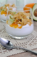 Parfait with orange and avocado