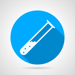 Test tube flat round vector icon