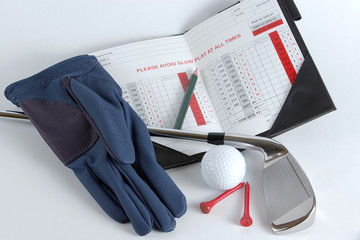 golf club and ball isolated on white