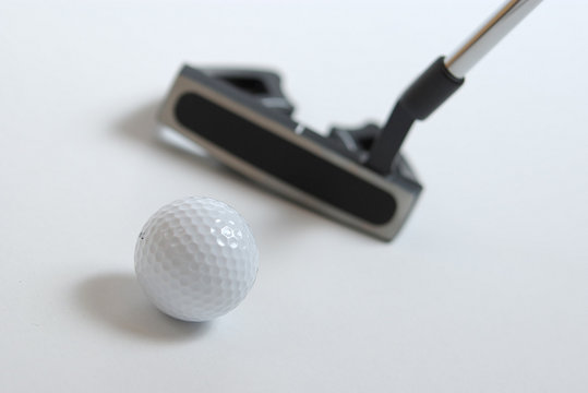 golf club and ball isolated on white