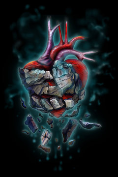stone heart / stone heart digital painting 