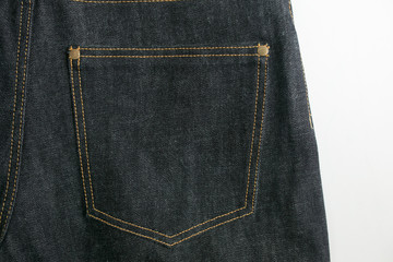 Selvedge denim jeans closeups