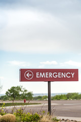 Emergency sign leading to the hospital