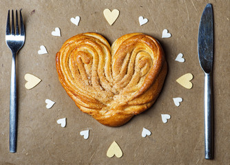 Heart shape bun 