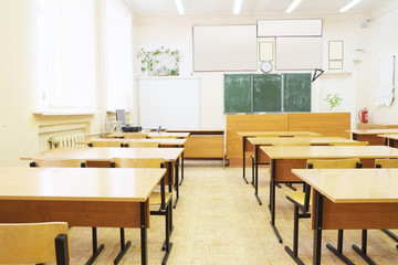 Interior of an empty school class