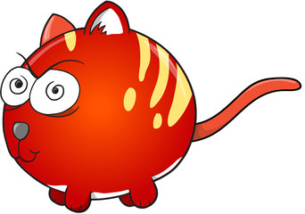 Crazy Insane Cat Vector Illustration Art