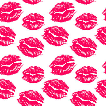 Pink Lips prints seamless background