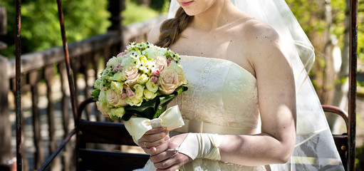 bride and wedding bouquet