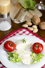 Cheese, salad, tomatoes and some ingredients