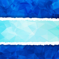 Abstract Blue Triangular Polygonal vector torn paper