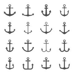 Vector anchor symbols or icons set © primulakat