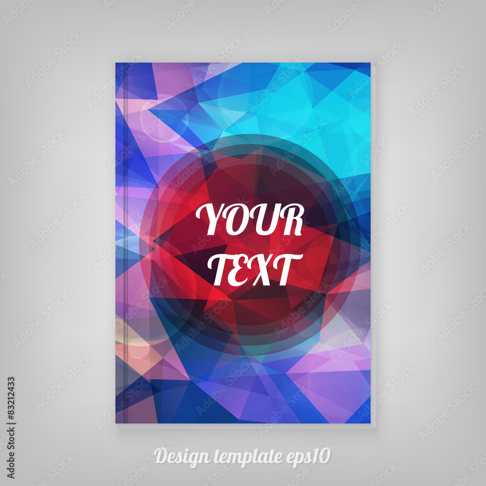 Poster abstract colorful geometric cover design with triangular polygon