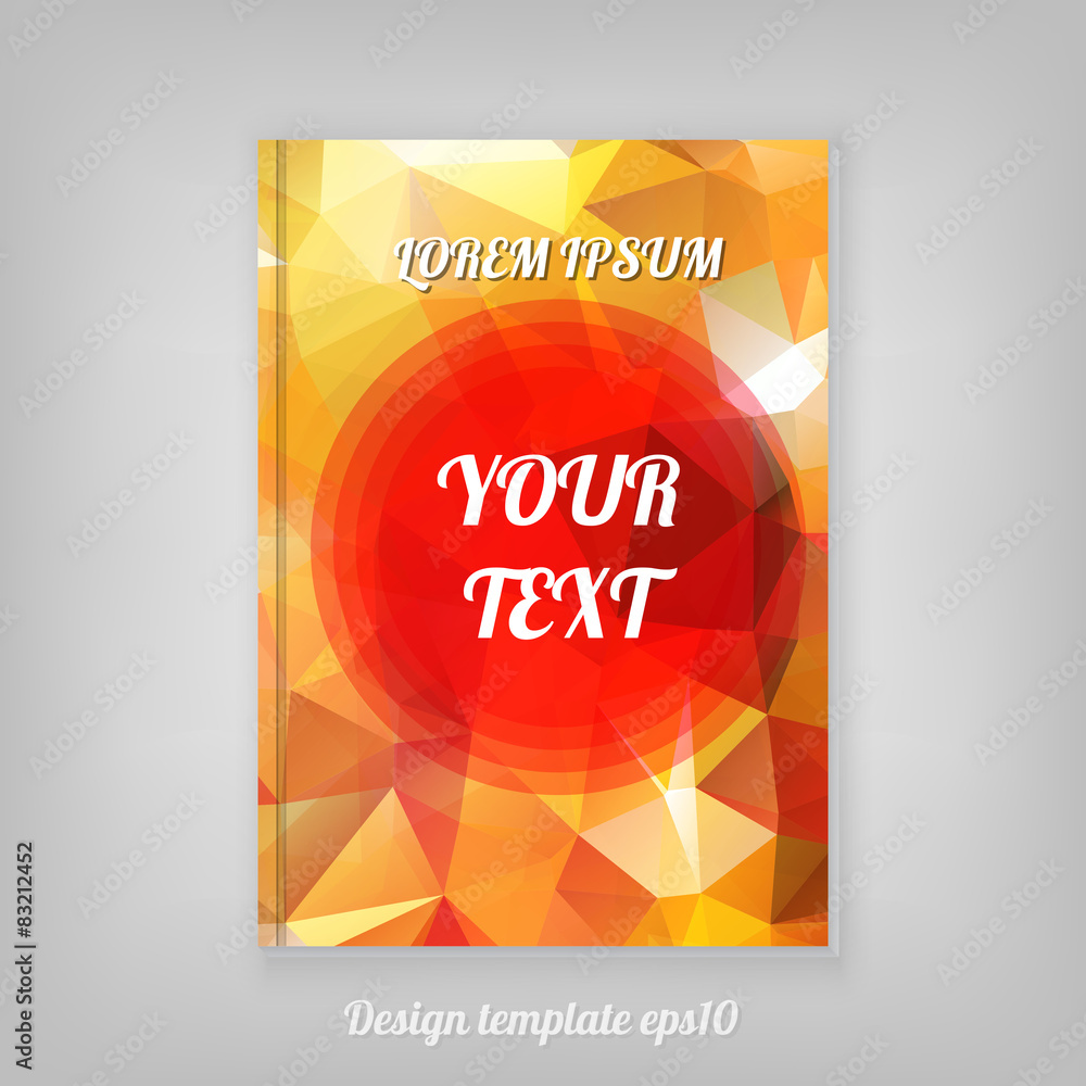 Poster abstract colorful geometric cover design with triangular polygon