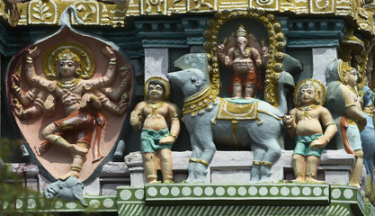 Shiva as elephant slayer on Gopuram.