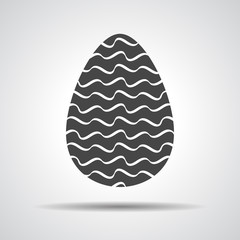 Easter egg sign icon with curved lines. Easter tradition symbol.