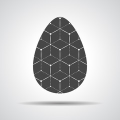 Easter egg sign icon with triangle lines. Easter tradition symbo