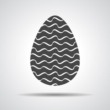 Easter egg sign icon with curved lines. Easter tradition symbol.