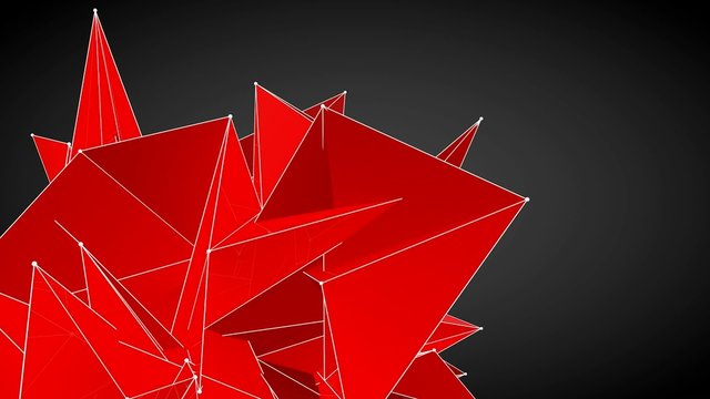 red 3D abstract geometrical shape