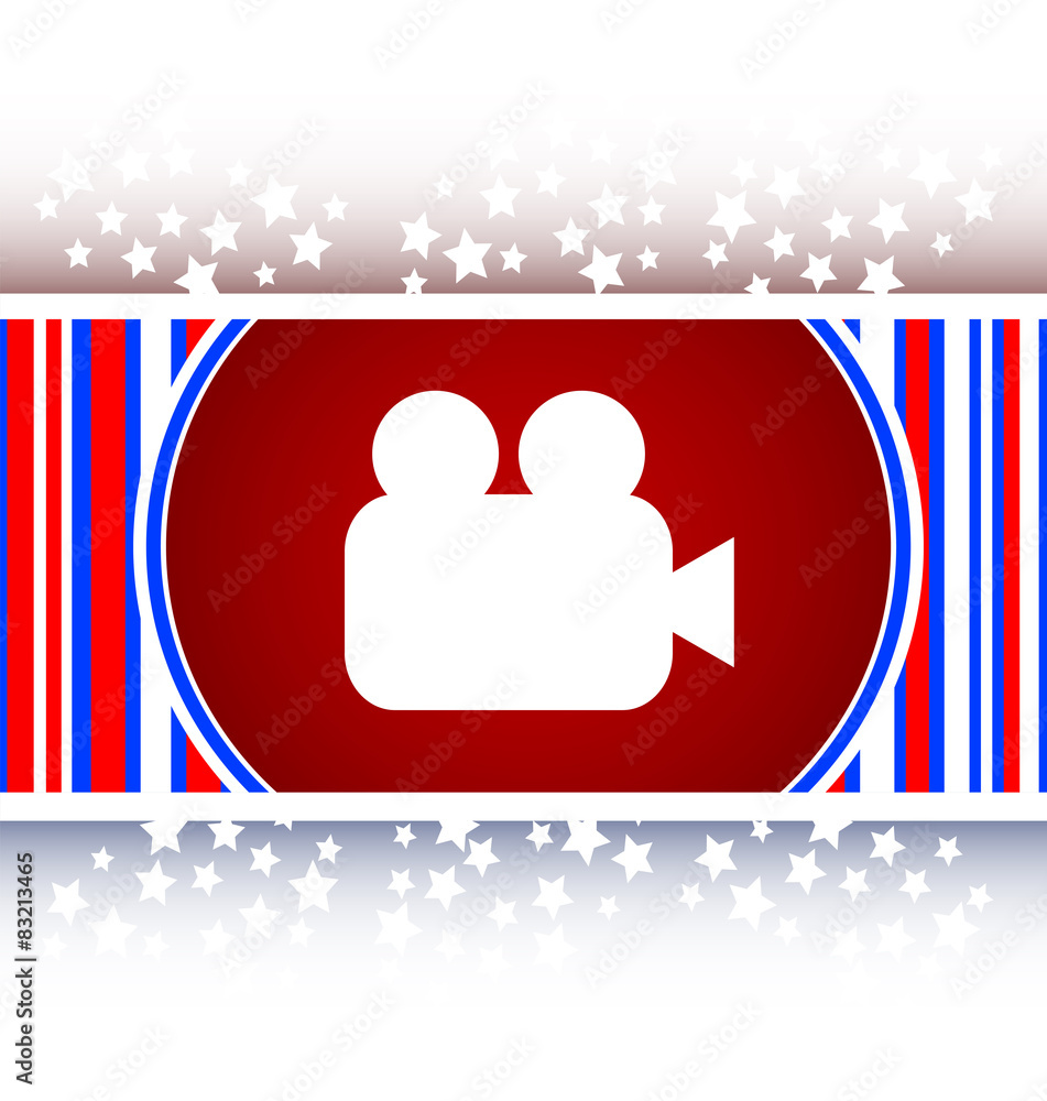 Aufkleber video camera icon web app button vector