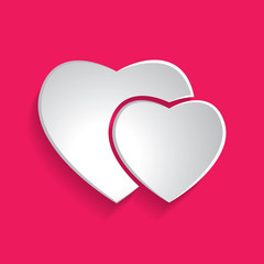 Paper hearts icon, vector illustration