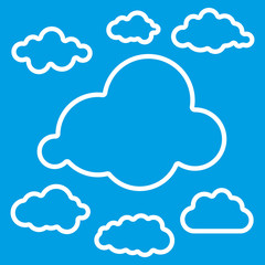 Vector illustration of linear clouds collection