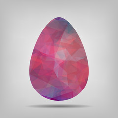 Geometric pink Easter egg sign icon. Easter tradition symbol.