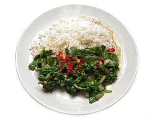 spinach with ginger and coconut milk