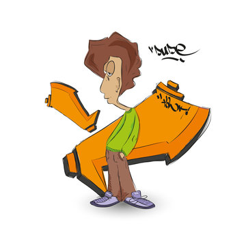 Dude graffiti illustration.