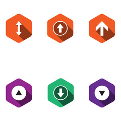 set icons with arrows. flat design