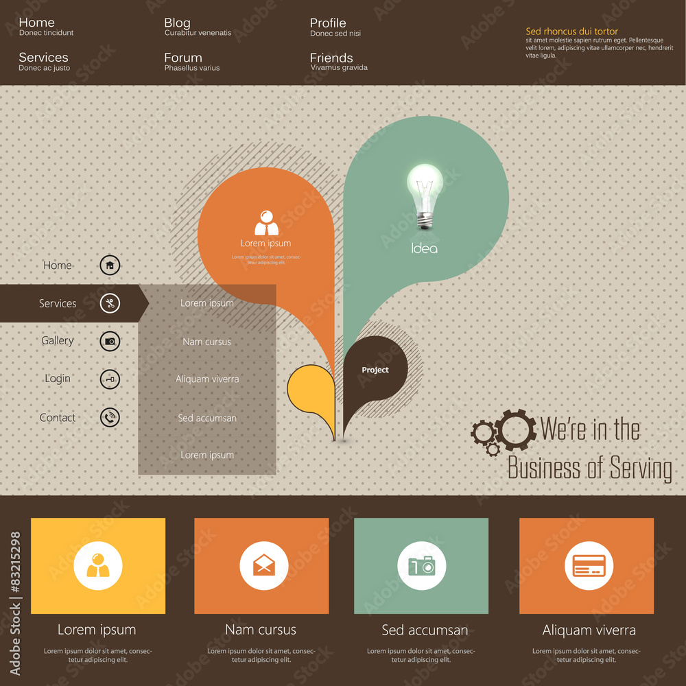 Poster flat website design vector