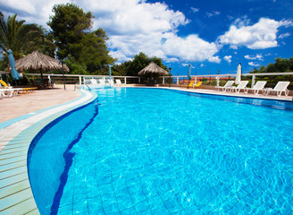 Swimming pool with stair at hotel