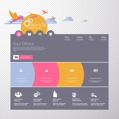 Website template - modern flat design 