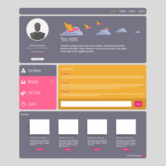 Website template - modern flat design 