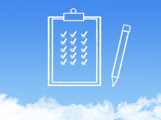 Notepad paper document cloud shape