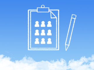 Notepad paper document cloud shape