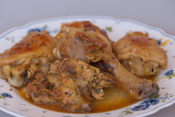 Fried chicken in the frying pan