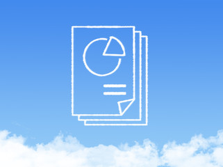 Notepad paper document cloud shape
