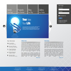 blue business website template -