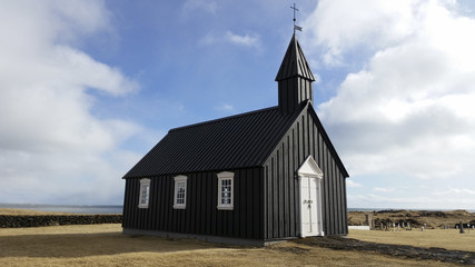 Fototapeta na wymiar Black church of Budir in Iceland
