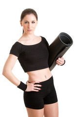Fototapeta premium Woman Holding a Mat