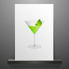 Green cocktail isolated on white Vector Eps 10